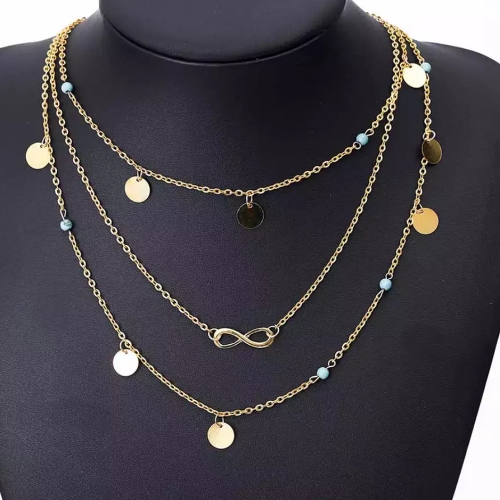 ○Infinity ○ Layered chain necklace - Picture 2 of 3
